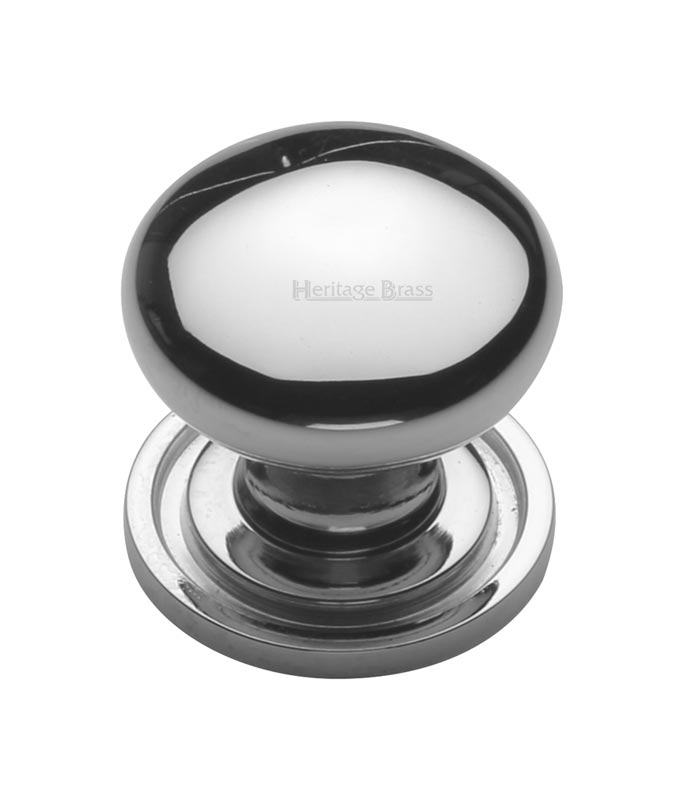Polished Chrome Bun Shaped Cupboard Knob