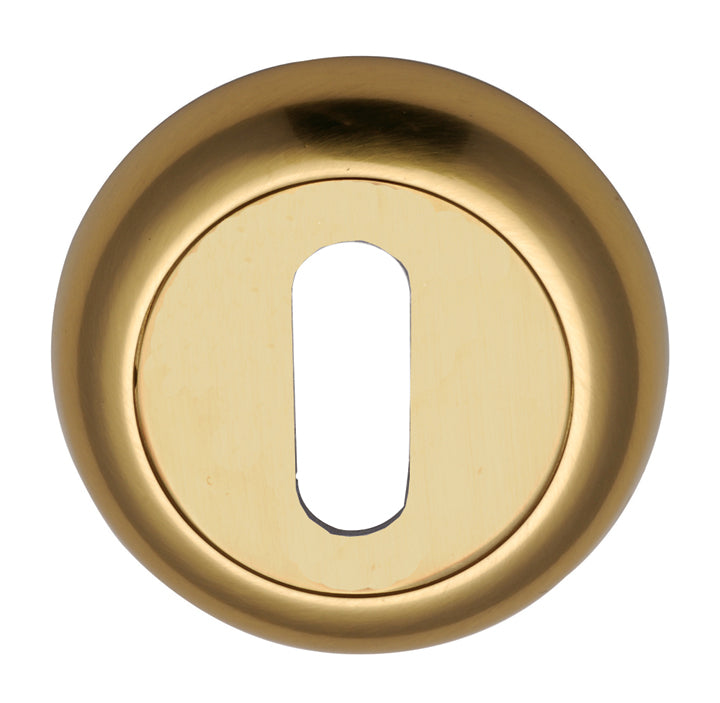 Polished Brass Curved Key Hole Escutcheon 48mm