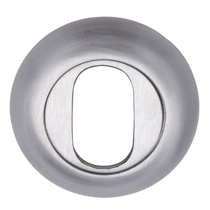 Satin Chrome Curved Oval Profile Escutcheon 48mm