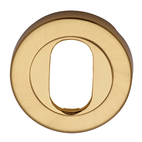 Polished Brass Round Oval Profile Escutcheon 53mm