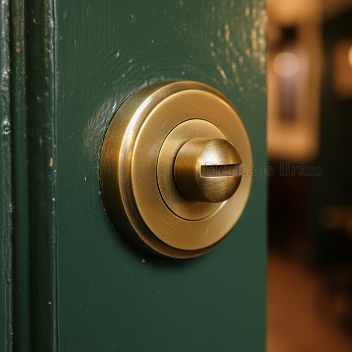 Antique Brass Thumb Turn and Emergency Release 50mm