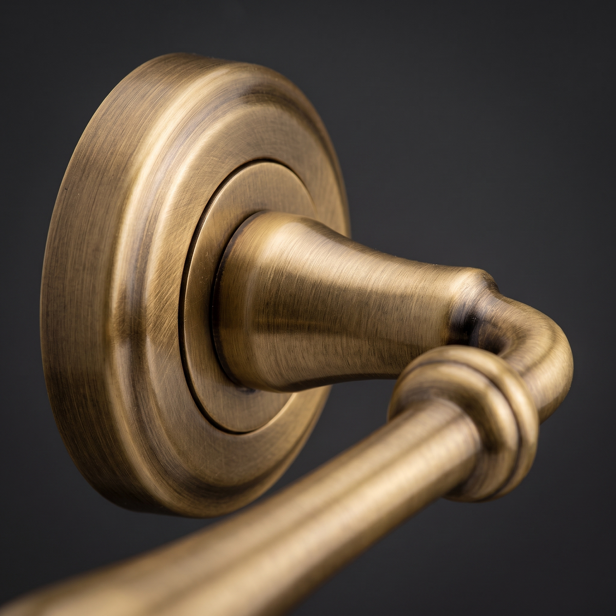 Roma Distressed Brass Decorative Lever on Round Rose