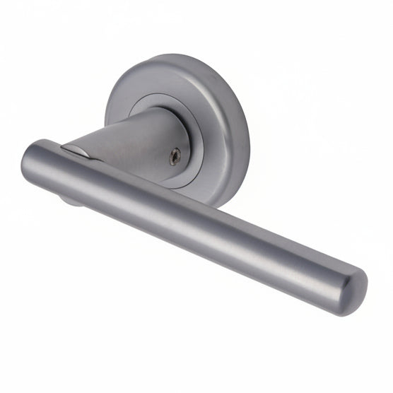 Challenger Satin Chrome Tubular Lever on Round Rose