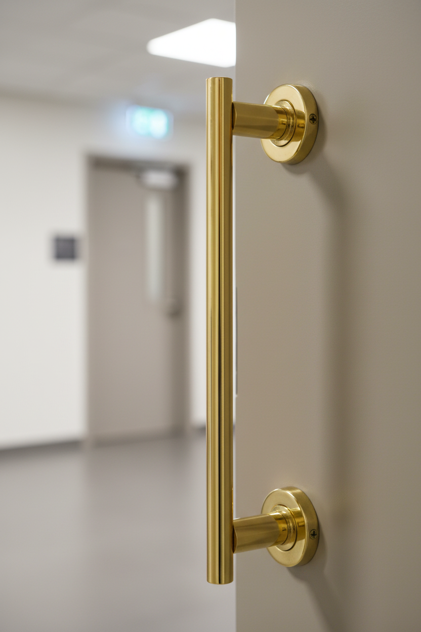 Polished Brass T Bar Door Pull Handle 278mm (11in)
