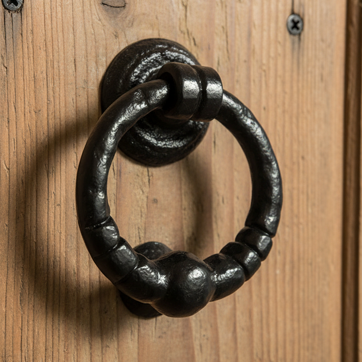Black Antique Iron Ring Front Door Knocker 127mm 846