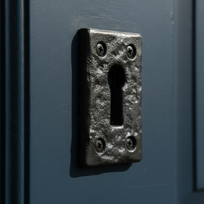 Black Antique Rectangular Escutcheon 45x30mm 1502