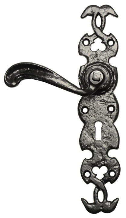 Black Antique Lever Lock Door Handles 1563