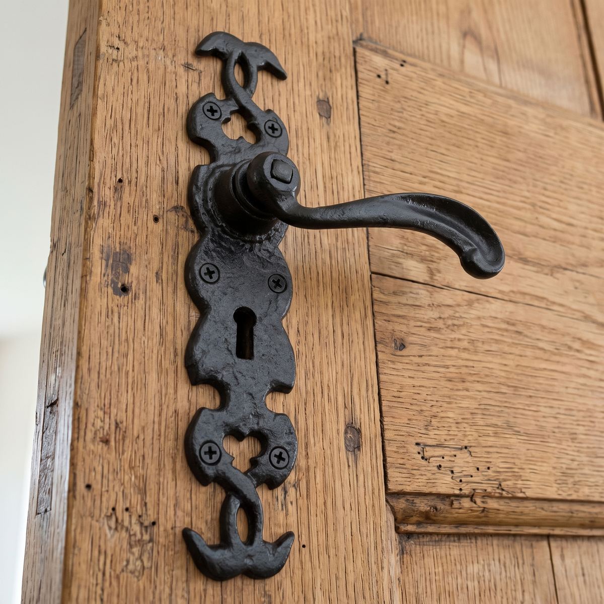 Black Antique Lever Lock Door Handles 1563