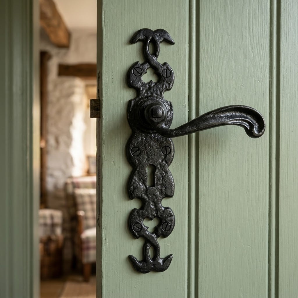 Black Antique Lever Lock Door Handles 1563