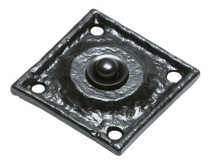 Black Antique Square Bell Push 60mm 1759
