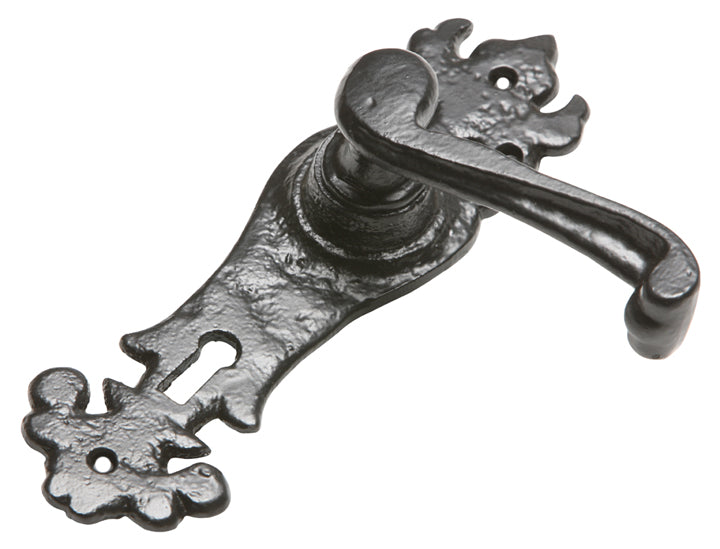 Black Antique Lever Lock Door Handles 2434