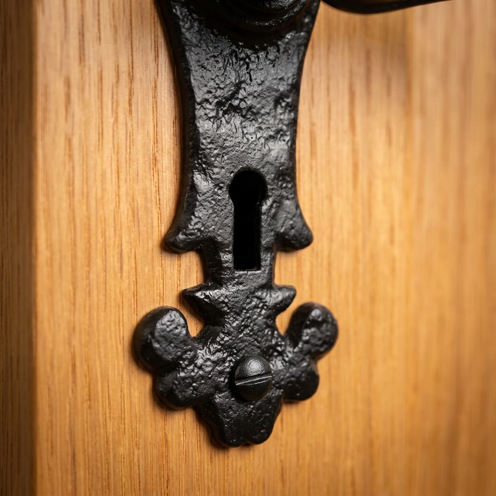 Black Antique Lever Lock Door Handles 2434