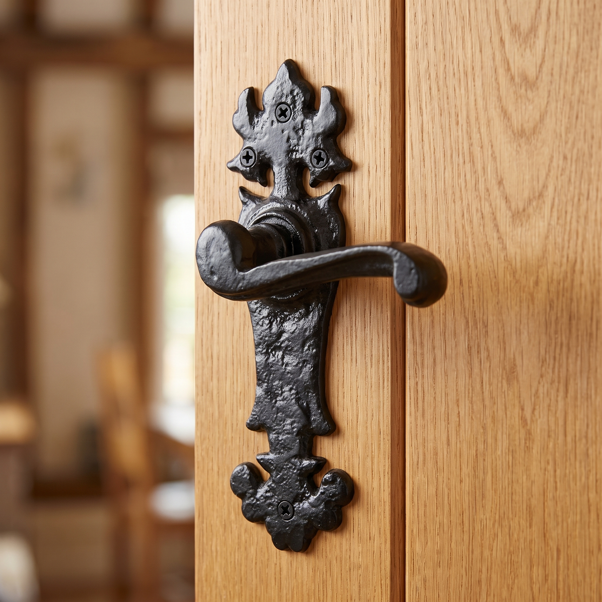 Black Antique Lever Latch Door Handles 2434