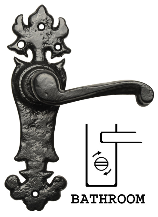 Black Antique Bathroom Door Handles 2434