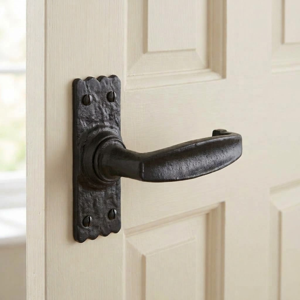 Black Antique Lever Latch Door Handles 100x38mm 2439