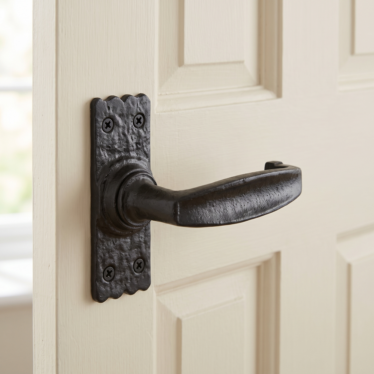 Black Antique Lever Latch Door Handles 100x38mm 2439