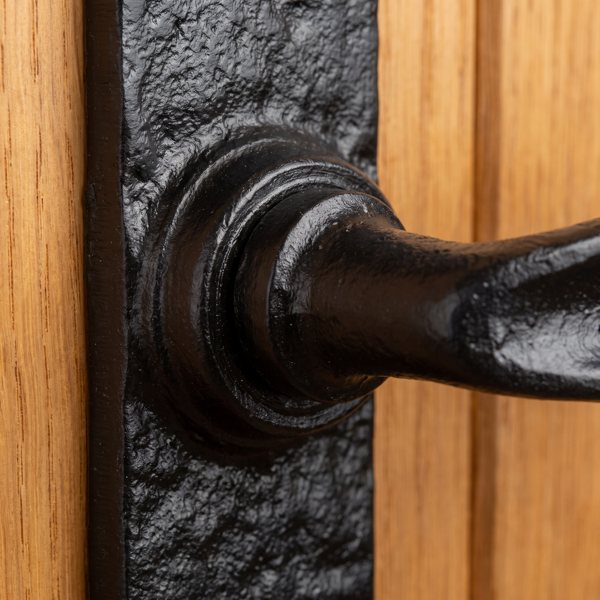 Black Antique Lever Lock Door Handles 152x38mm 2439