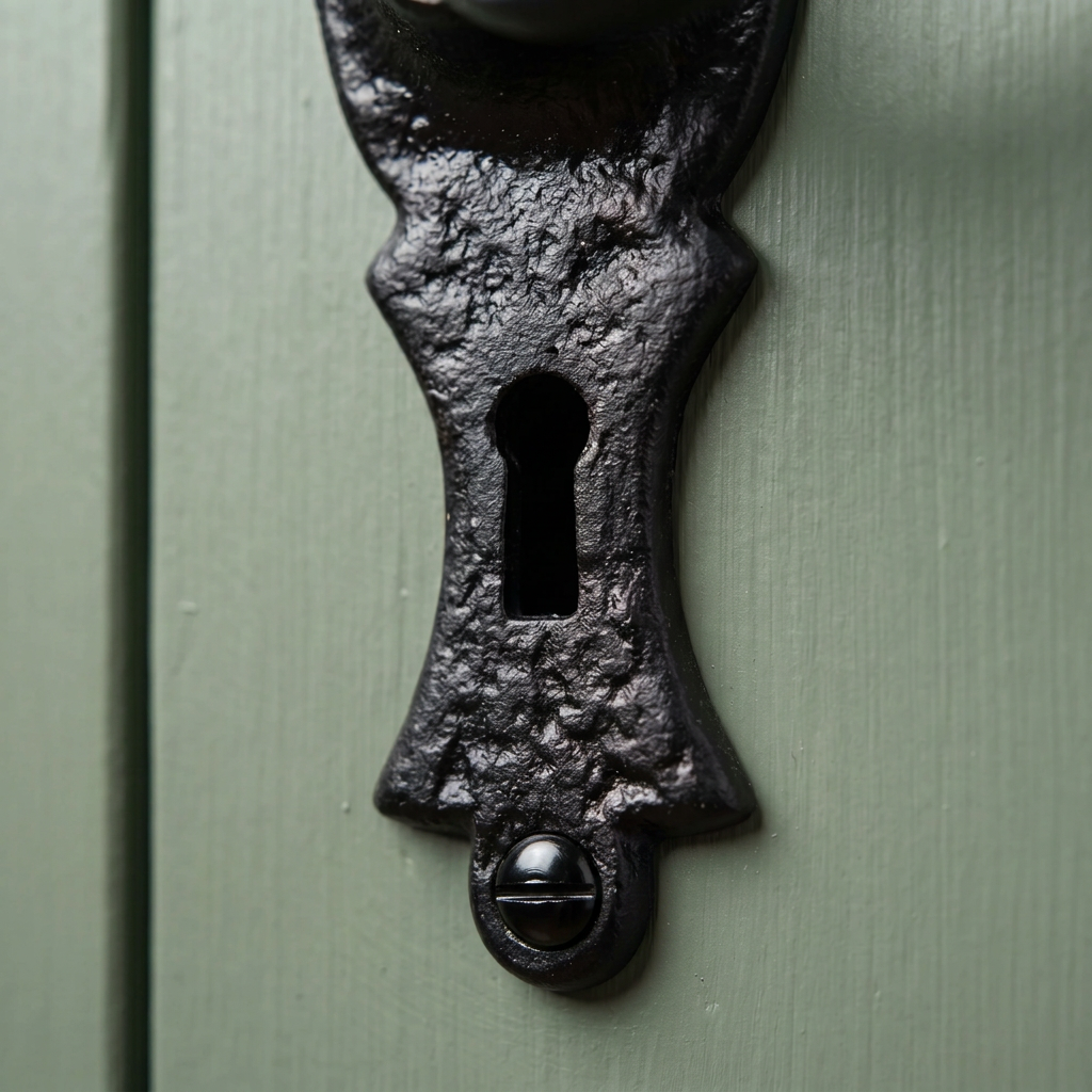 Black Antique Lever Lock Door Handles 159x50mm 2442