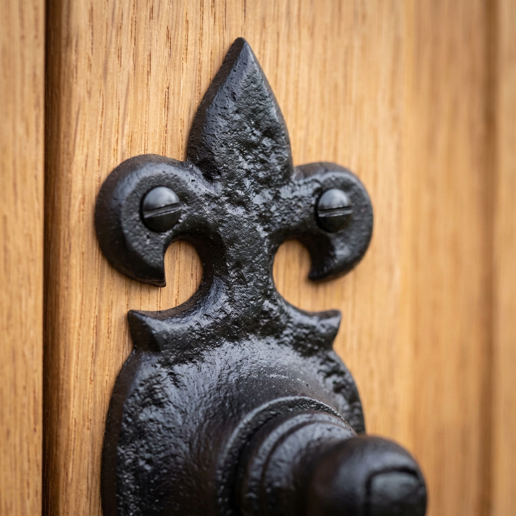 Black Antique Lever Lock Door Handles 159x50mm 2442
