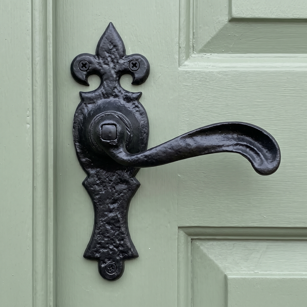 Black Antique Lever Latch Door Handles 159x50mm 2442
