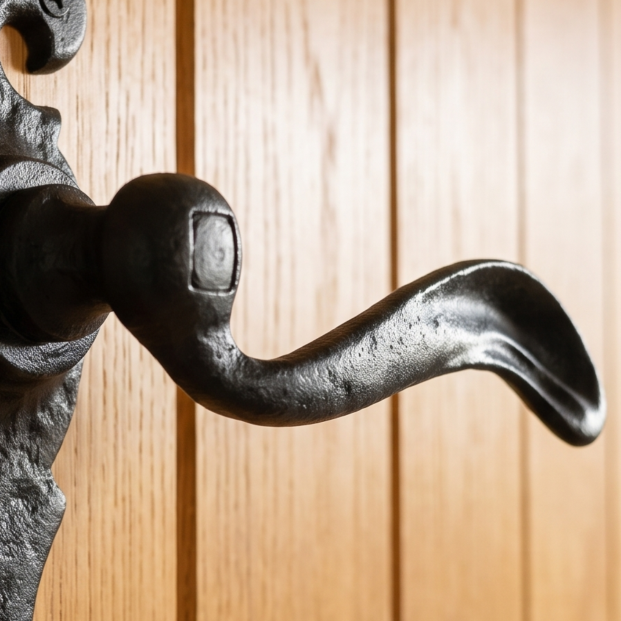 Black Antique Bathroom Door Handles 159x50 2442