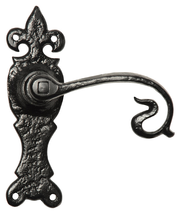 Black Antique Lever Latch Door Handles 165x50mm 2444