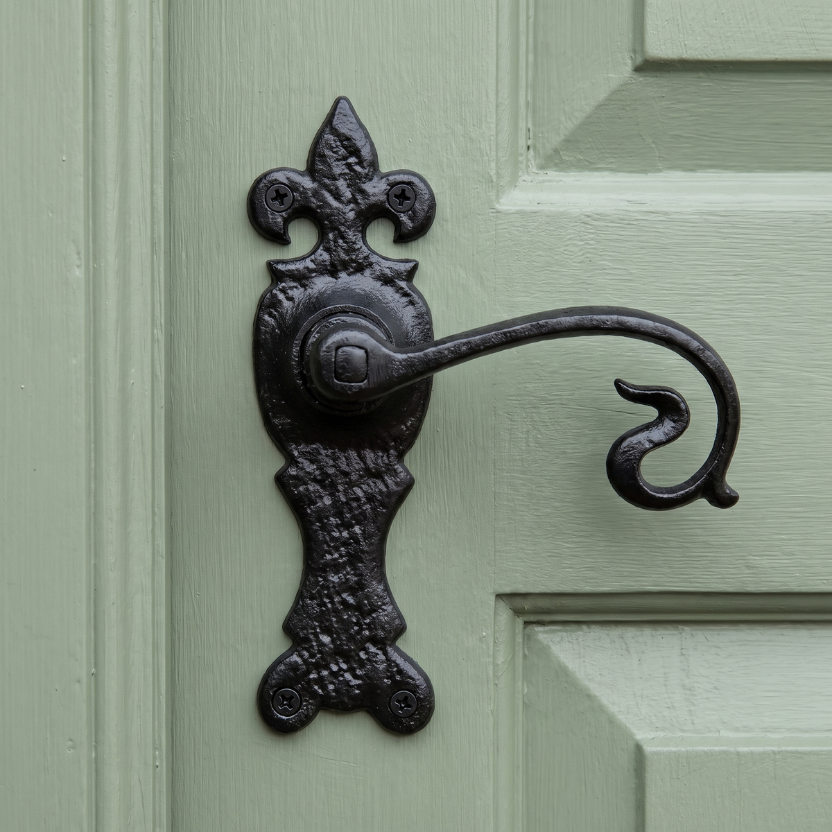 Black Antique Lever Latch Door Handles 165x50mm 2444