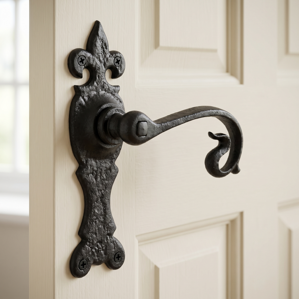 Black Antique Lever Latch Door Handles 165x50mm 2444