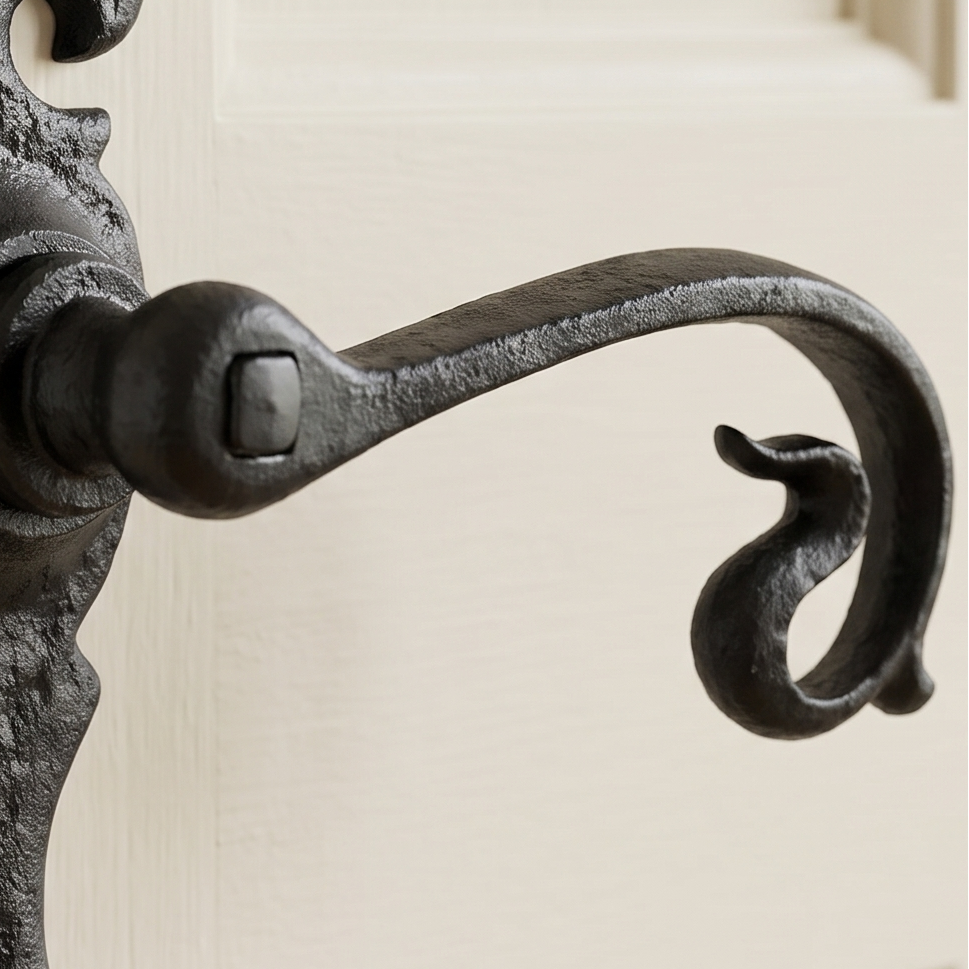 Black Antique Lever Latch Door Handles 165x50mm 2444