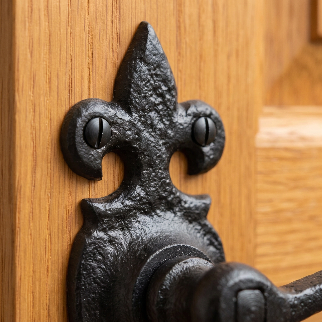 Black Antique Bathroom Door Handles 165x50mm 2444