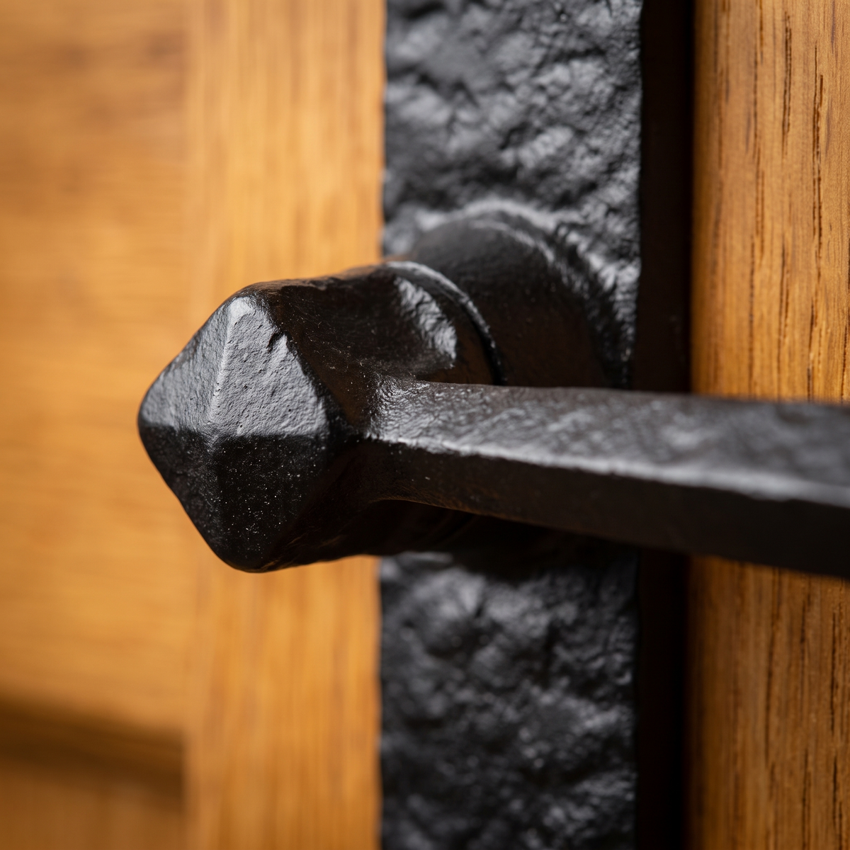 Black Antique Lever Lock Door Handles 152x38mm 2445
