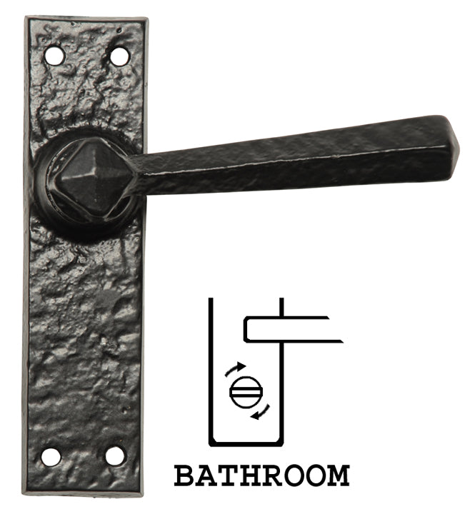 Black Antique Bathroom Door Handles 152x38 2445