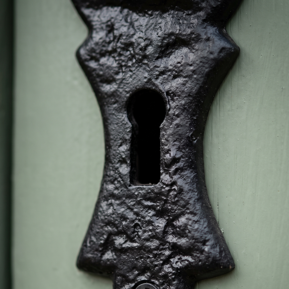 Black Antique Lever Lock Door Handles 159x50mm 2448