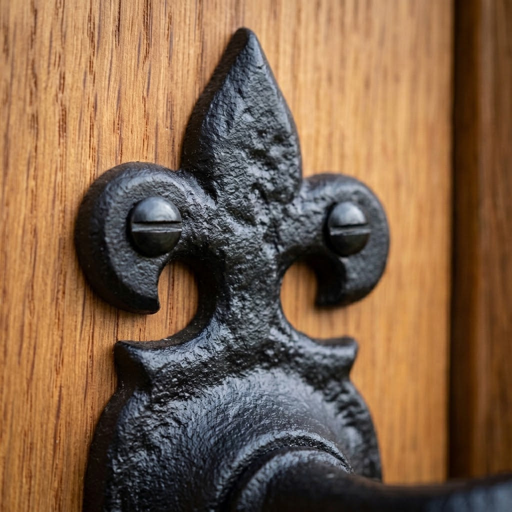 Black Antique Lever Lock Door Handles 159x50mm 2448