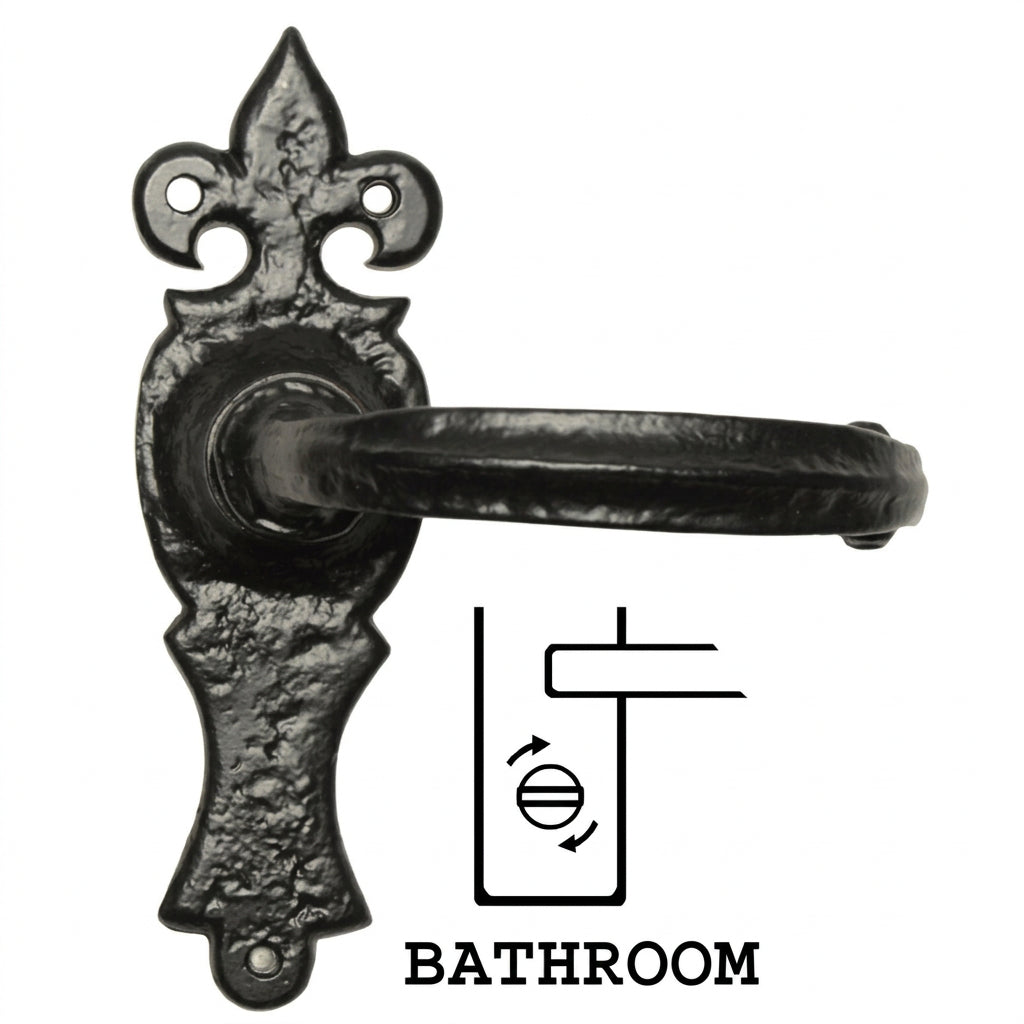 Black Antique Bathroom Door Handles 159x50 2448