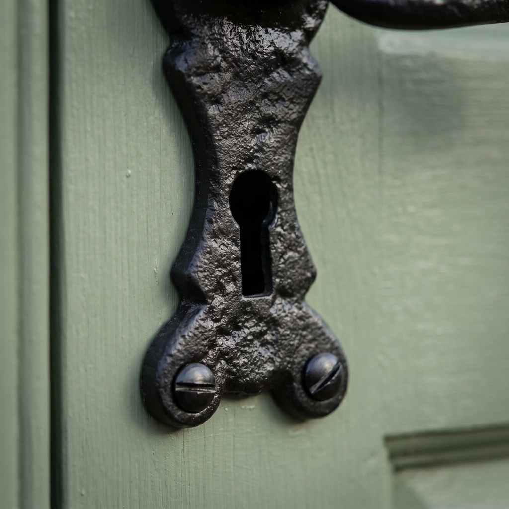 Black Antique Lever Lock Door Handles 165x50mm 2449