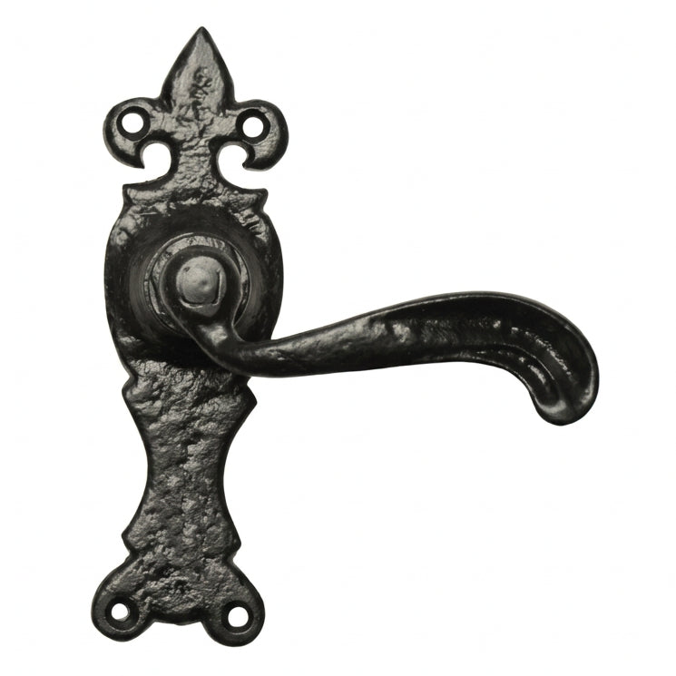 Black Antique Lever Latch Door Handles 165x50mm 2449