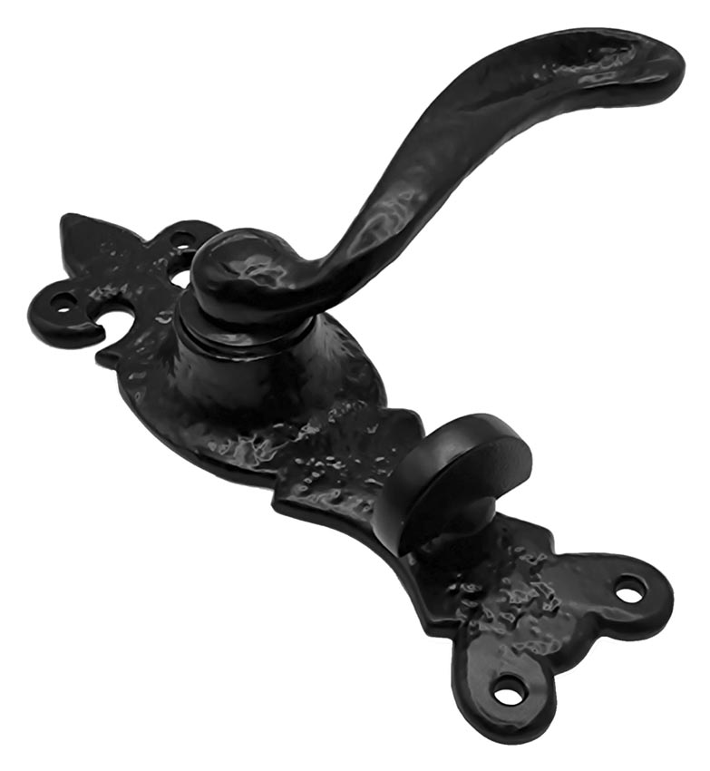 Black Antique Bathroom Door Handles 165x50 2449