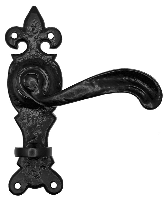 Black Antique Bathroom Door Handles 165x50 2449