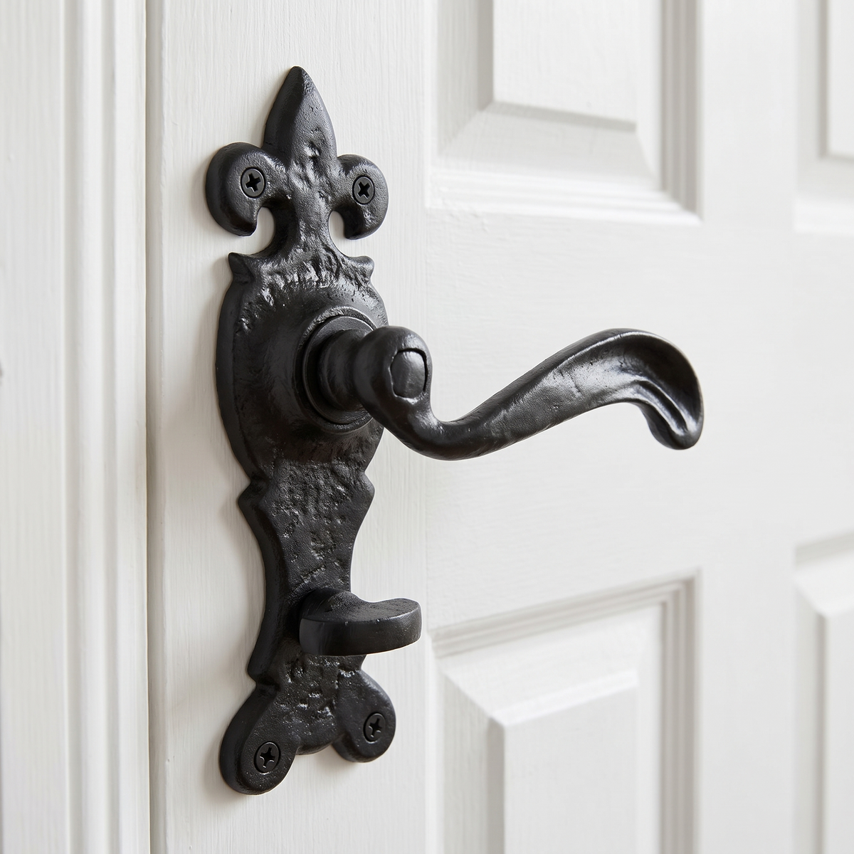 Black Antique Bathroom Door Handles 165x50 2449
