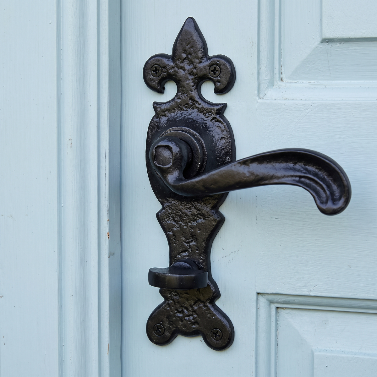 Black Antique Bathroom Door Handles 165x50 2449