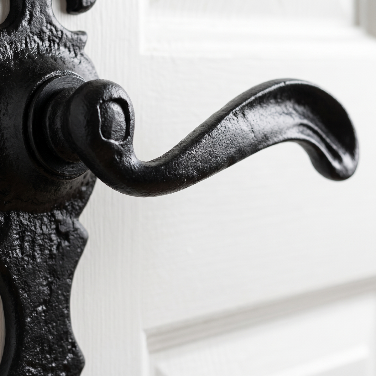 Black Antique Bathroom Door Handles 165x50 2449