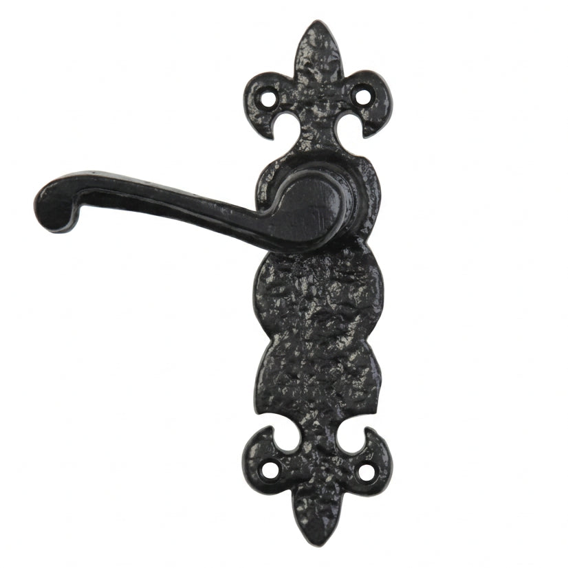 Black Antique Lever Latch Door Handles 190x57mm 2450