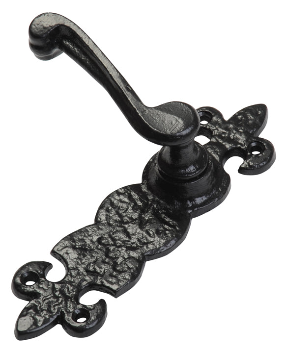 Black Antique Lever Latch Door Handles 190x57mm 2450