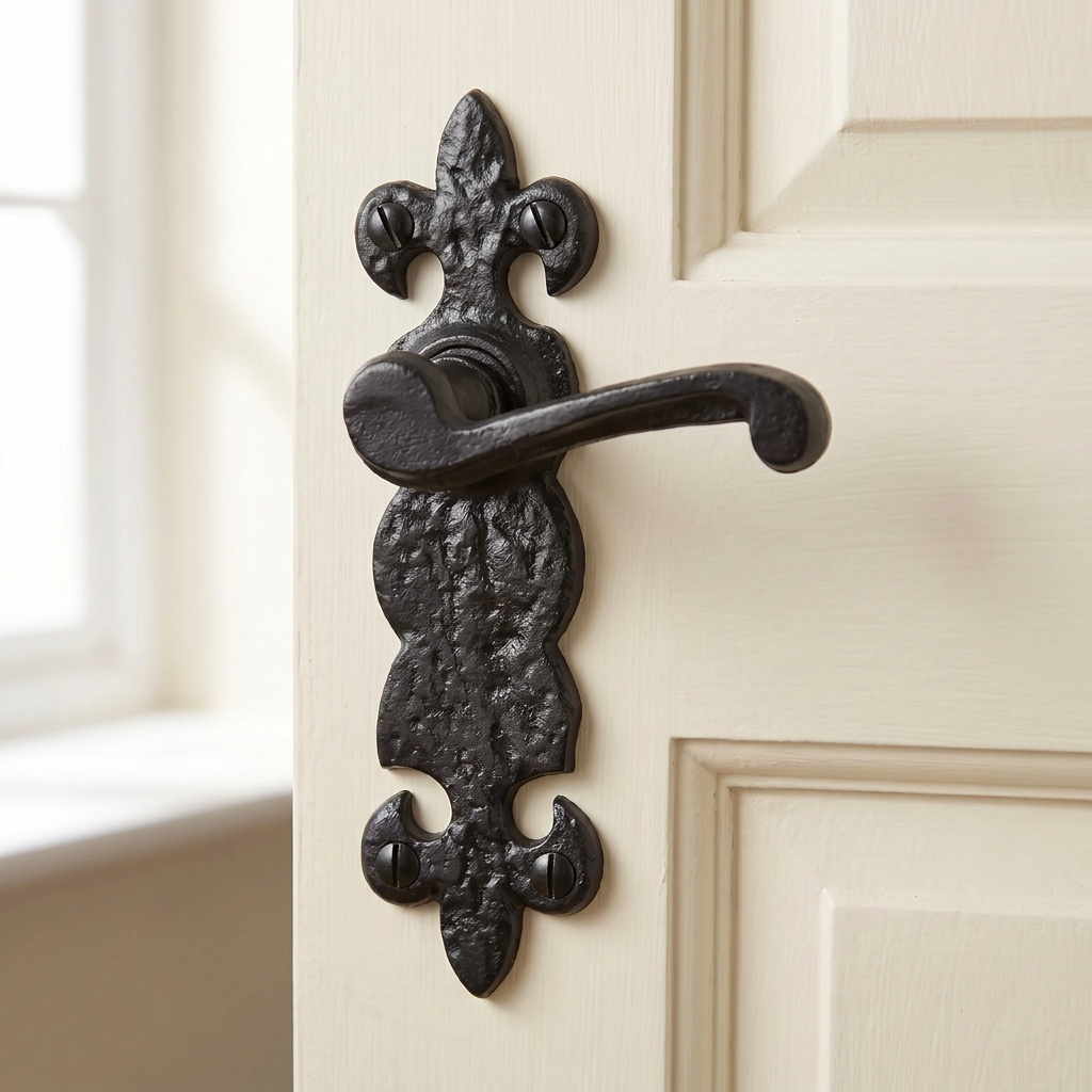 Black Antique Lever Latch Door Handles 190x57mm 2450