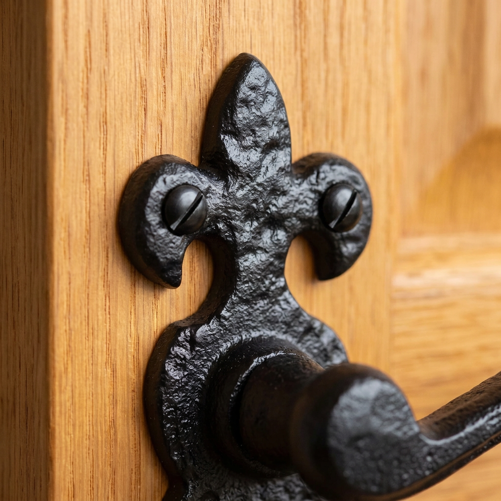 Black Antique Bathroom Door Handles 190x57mm 2450