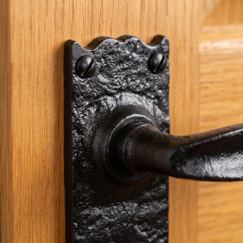 Black Antique Lever Latch Door Handles 164x47mm 2454