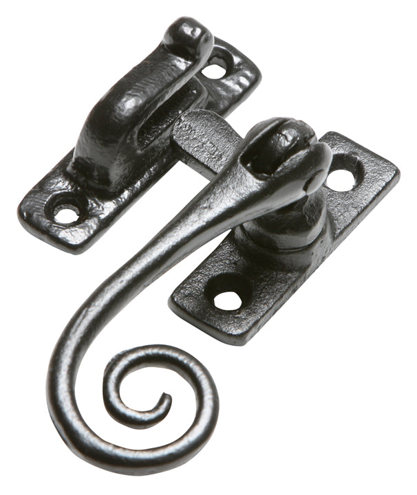 Smooth Black Iron Monkey Tail Casement Fastener 145