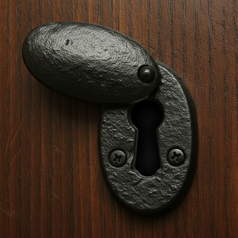 Smooth Black Iron Covered Escutcheon 3045