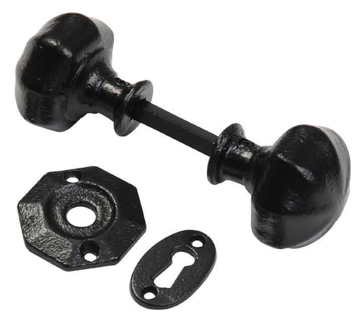Black Iron Octagonal Door Knobs 3070
